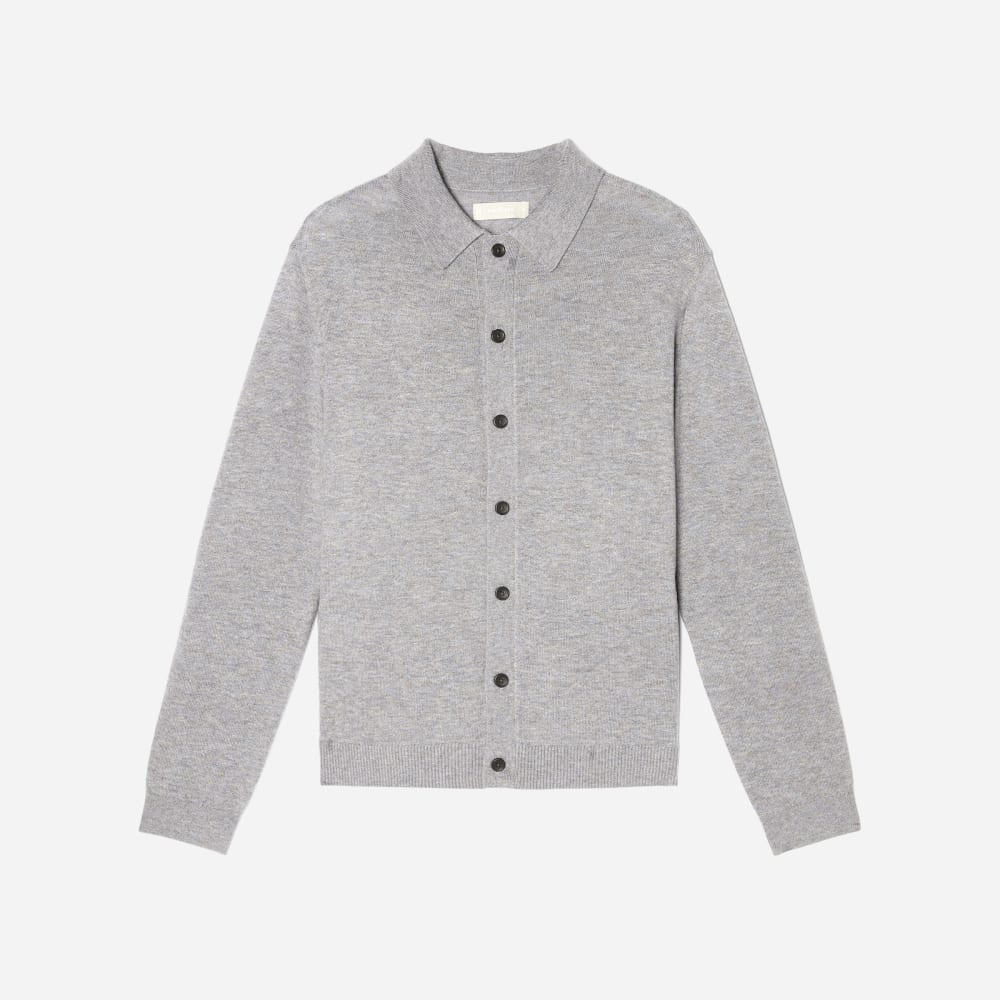 The Merino-Blend Sweater Polo | Heathered Grey
