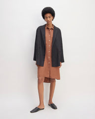 The Linen Double Breasted Blazer | Black