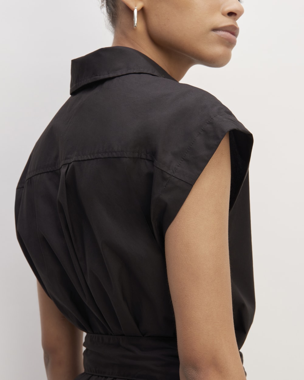 The Supima® Cotton Short-Sleeve Shirt Dress | Black