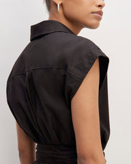 The Supima® Cotton Short-Sleeve Shirt Dress | Black