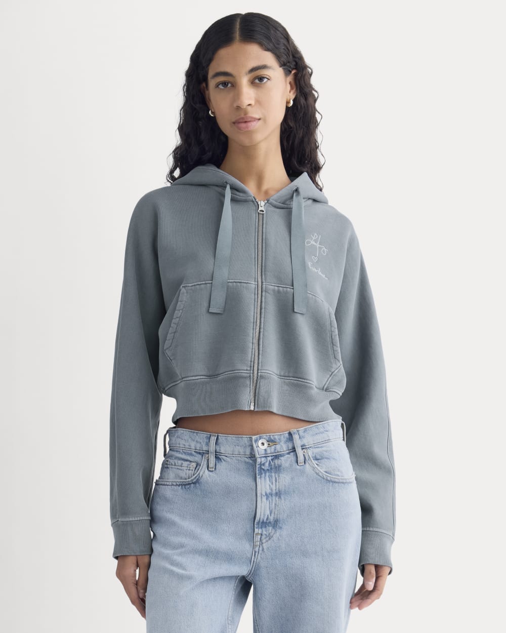 ESENSMOD x The Laufey Foundation Cropped Full-Zip Hoodie | Vintage Indigo