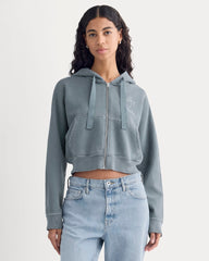ESENSMOD x The Laufey Foundation Cropped Full-Zip Hoodie | Vintage Indigo
