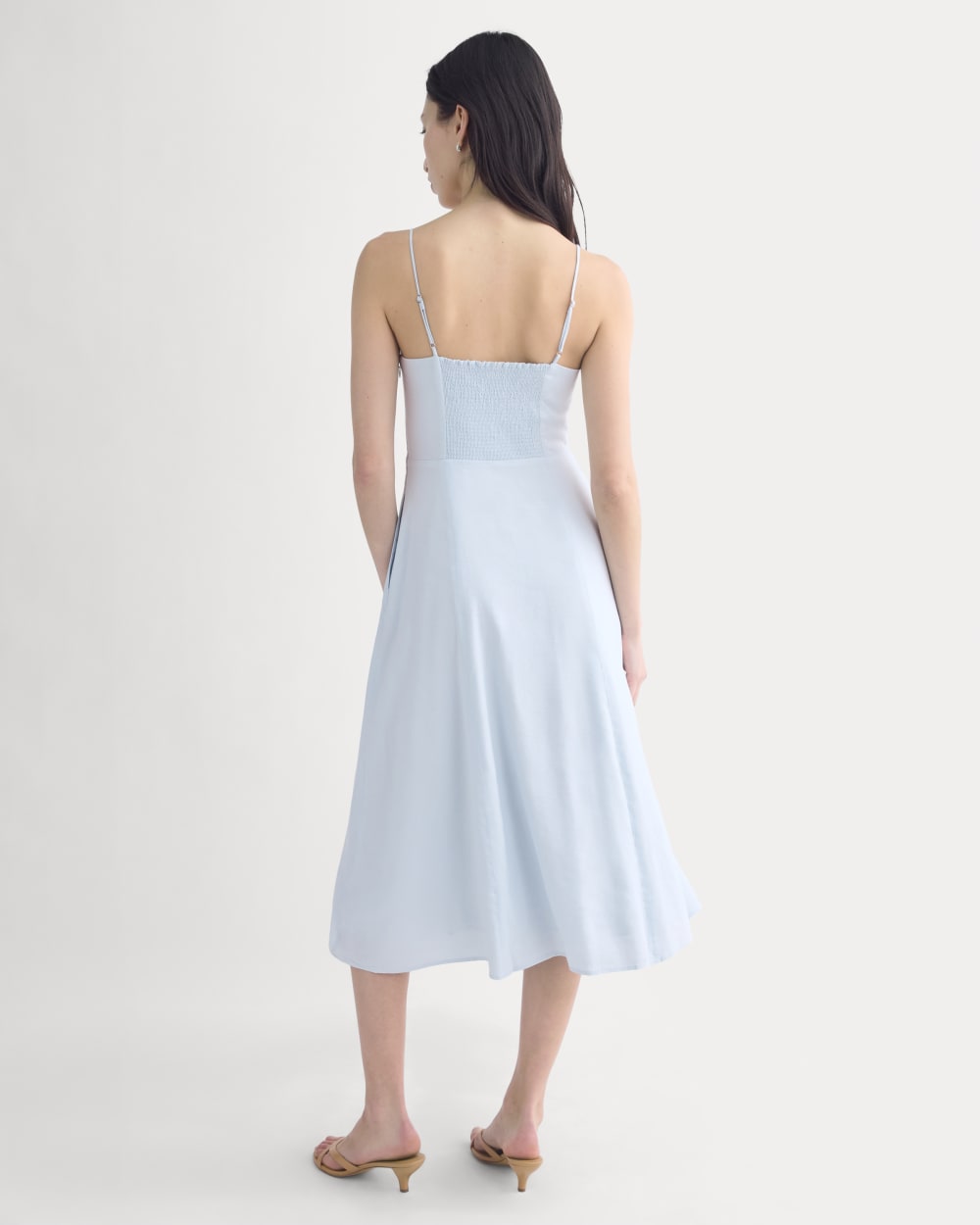 Tie-Neck Dress in Stretch Linen | Skywriting