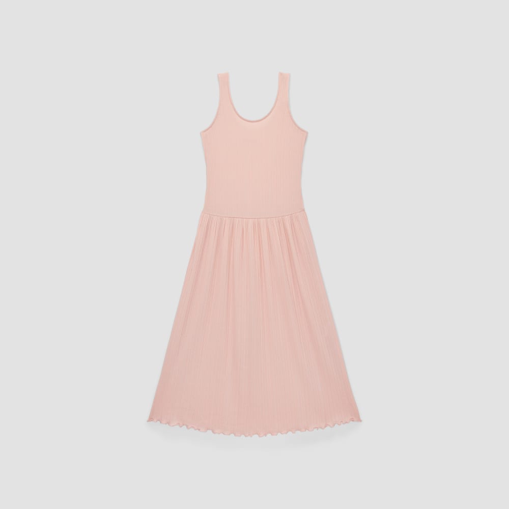 The Rib Soft Knit Scoop-Neck Dress | Petal Pink