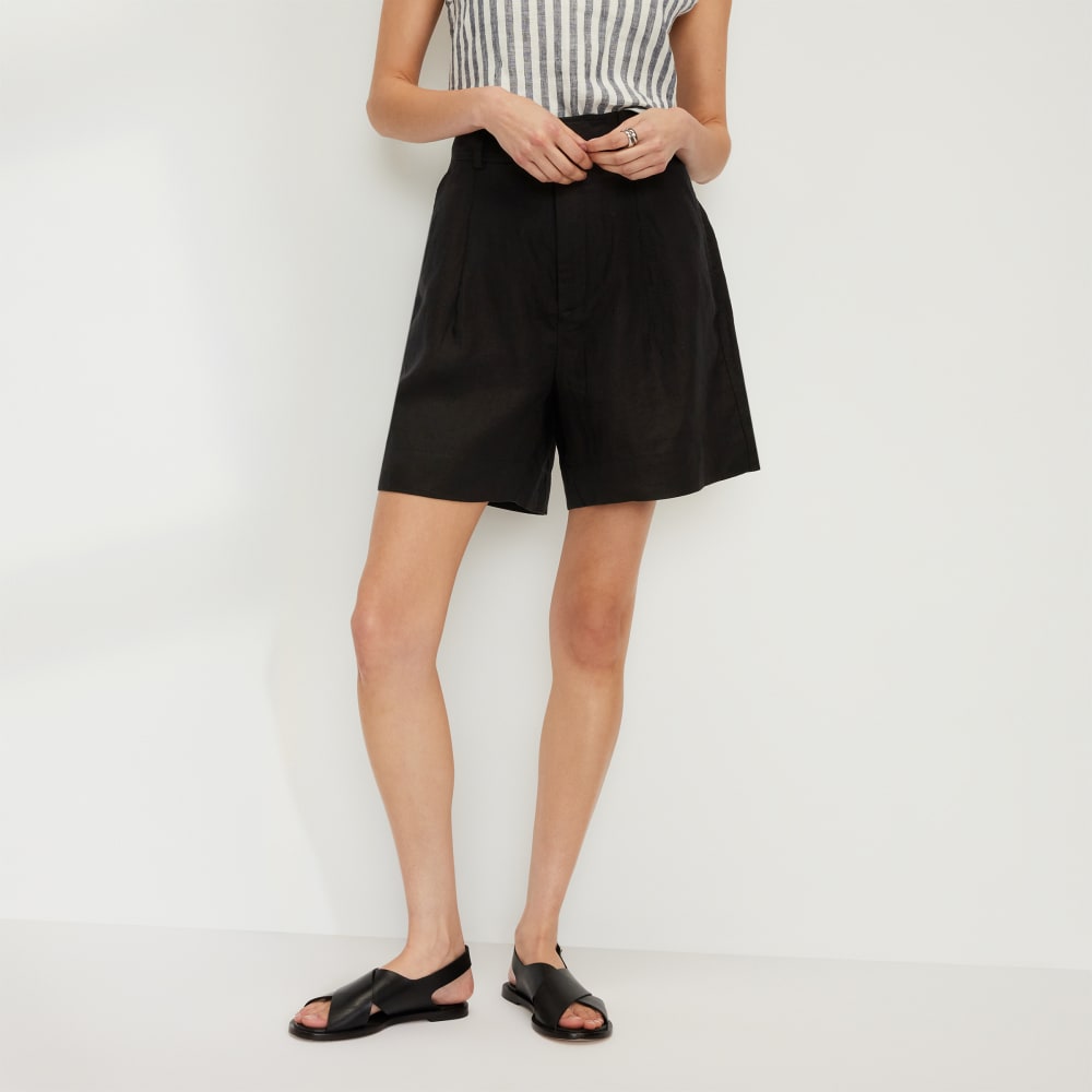 The Linen Way-High庐 Drape Short | Black