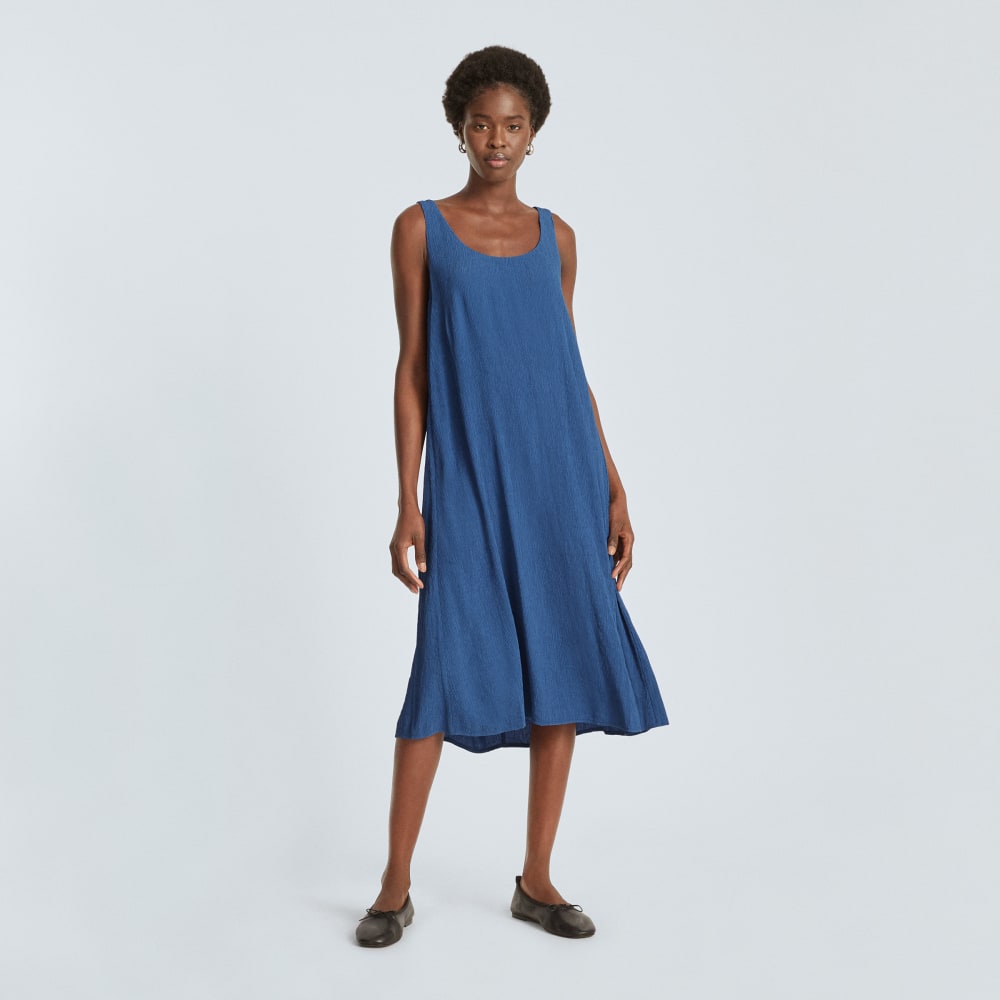 The Naia鈩?Ripple Tank Dress | Deep Blue