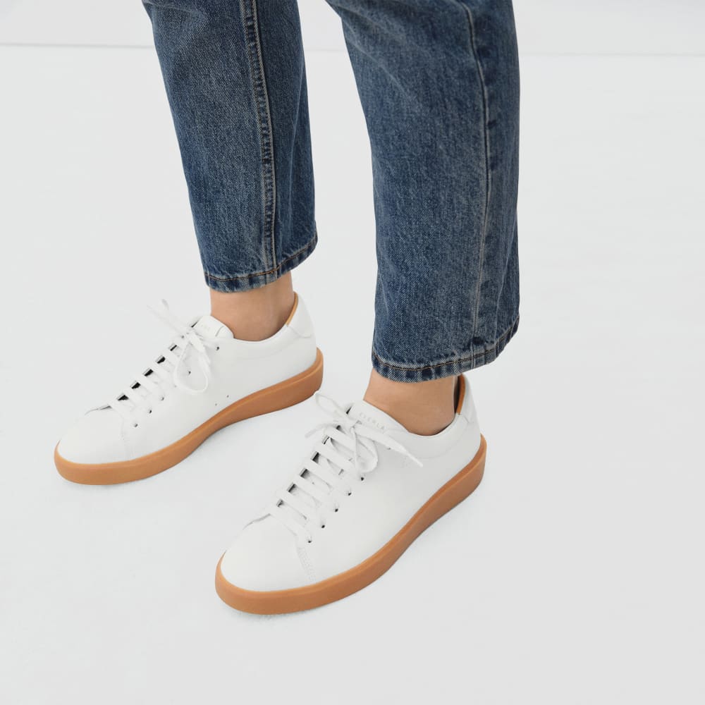 The ReLeather庐 Tennis Shoe | White / Gum Sole