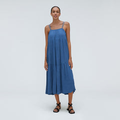 The Naia鈩?Ripple Tiered Maxi Dress | Deep Blue