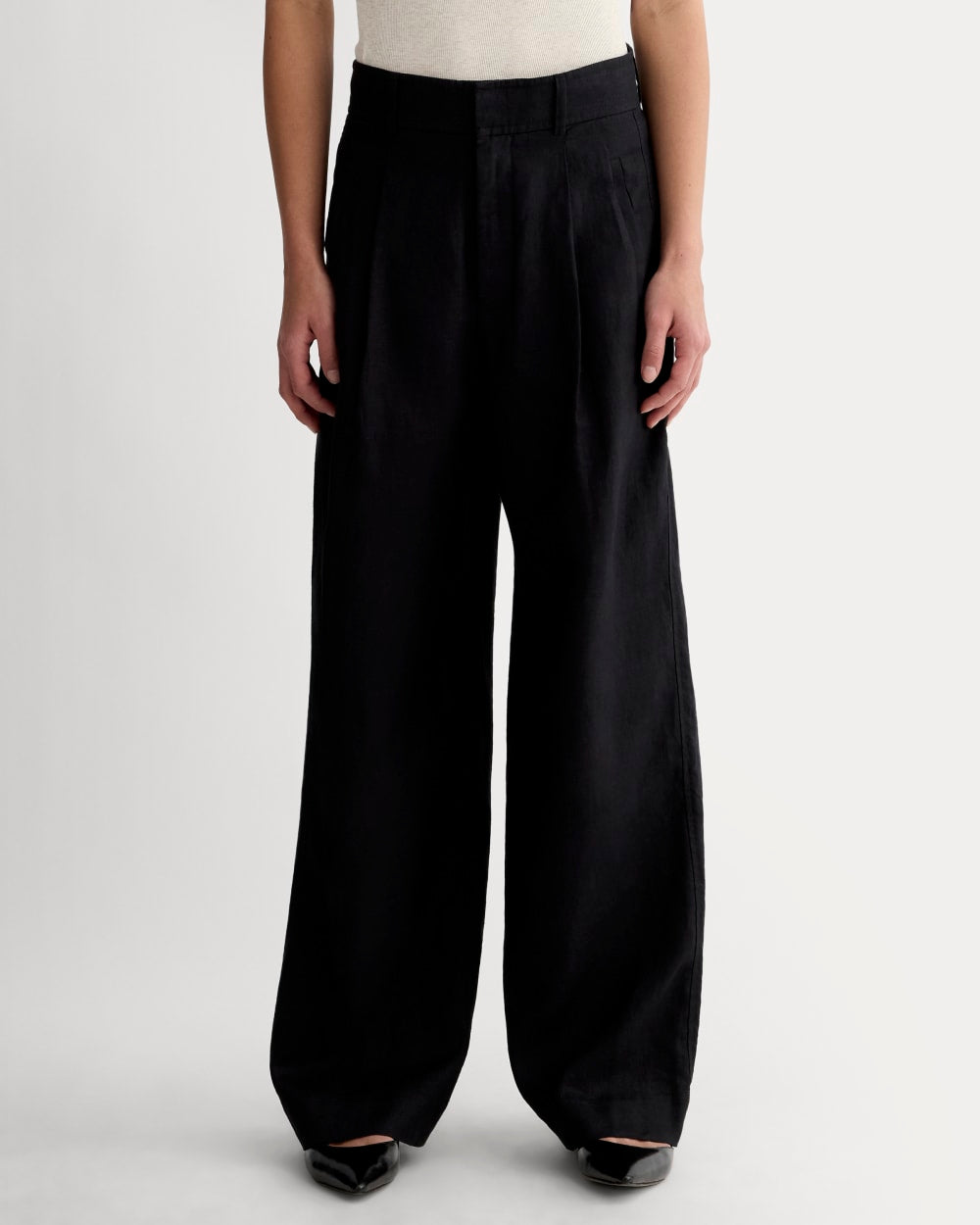 The Linen Way-High庐 Drape Pant | Black