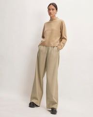 The Draper Pleated Pant in Buttersmooth | Cornstalk / Black | 30" Inseam