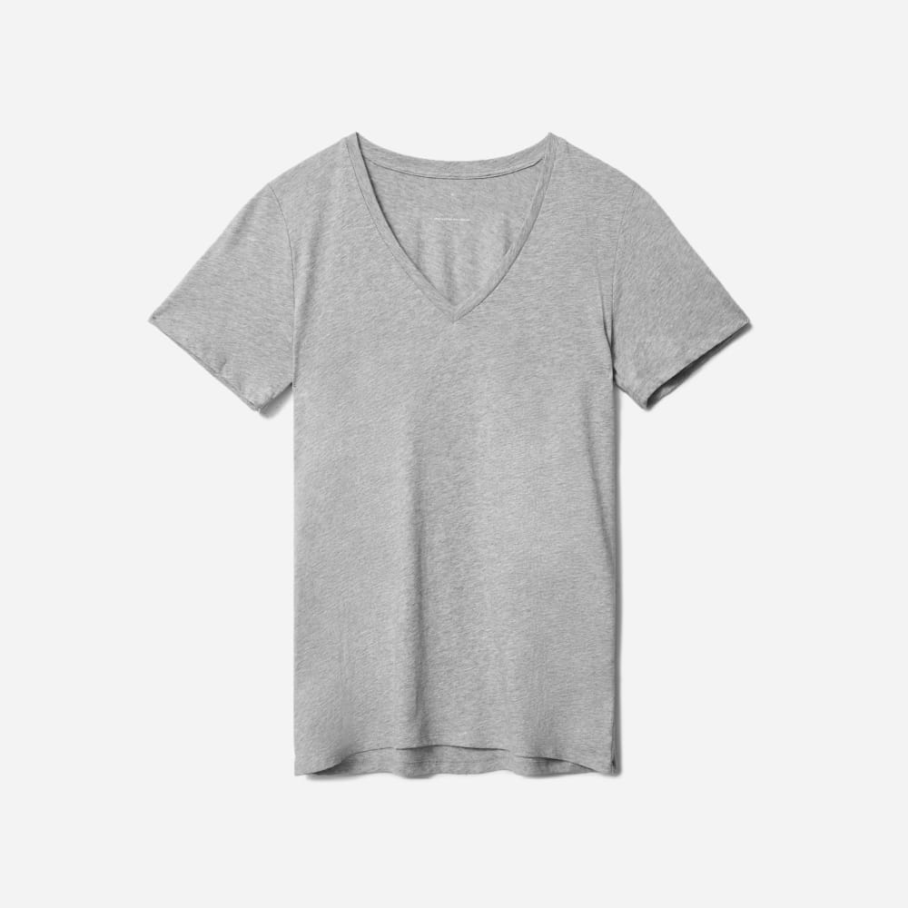 The Organic Cotton V-Neck | Heathered Grey