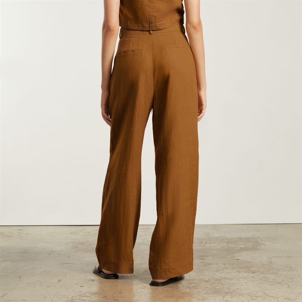 The Linen Way-High庐 Drape Pant | Tawny Brown