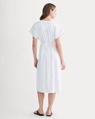 The Tie-Back Dress in Stretch Linen | White