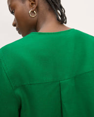 The Popover Shirt in Linen | Grass Green