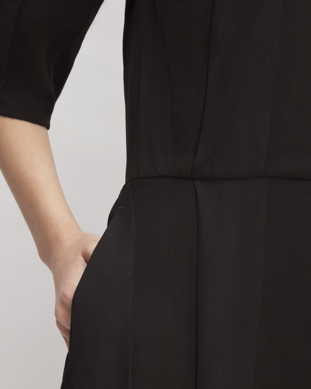 The City Stripe Ruched Dress | Black