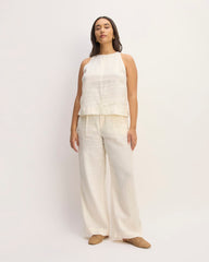 The Linen High-Neck Tank | Bone