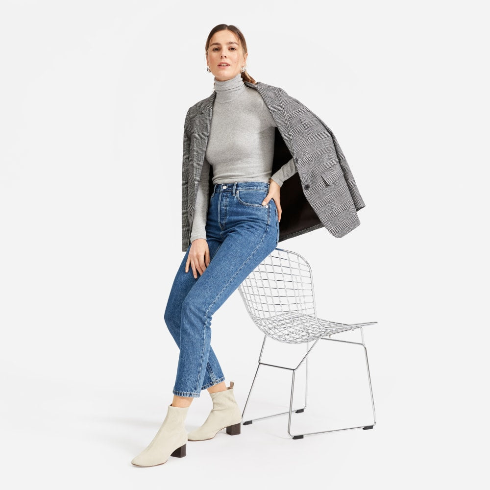 The Luxe Micro-Rib Turtleneck | Heathered Grey