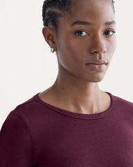 The Luxe Rib Long-Sleeve Crew | Heathered Port Royale