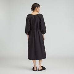 The Raglan Sleeve Poplin Dress | Black