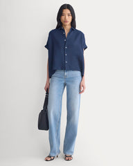 The Boxy Shirt in Linen | Navy