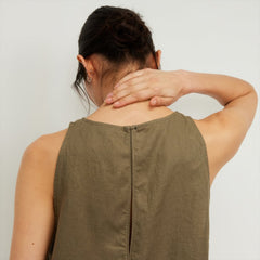 The Linen High-Neck Tank | Kalamata