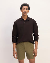 The Premium Weight Long-Sleeve Polo | Black