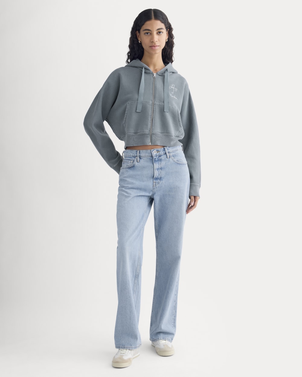 ESENSMOD x The Laufey Foundation Cropped Full-Zip Hoodie | Vintage Indigo
