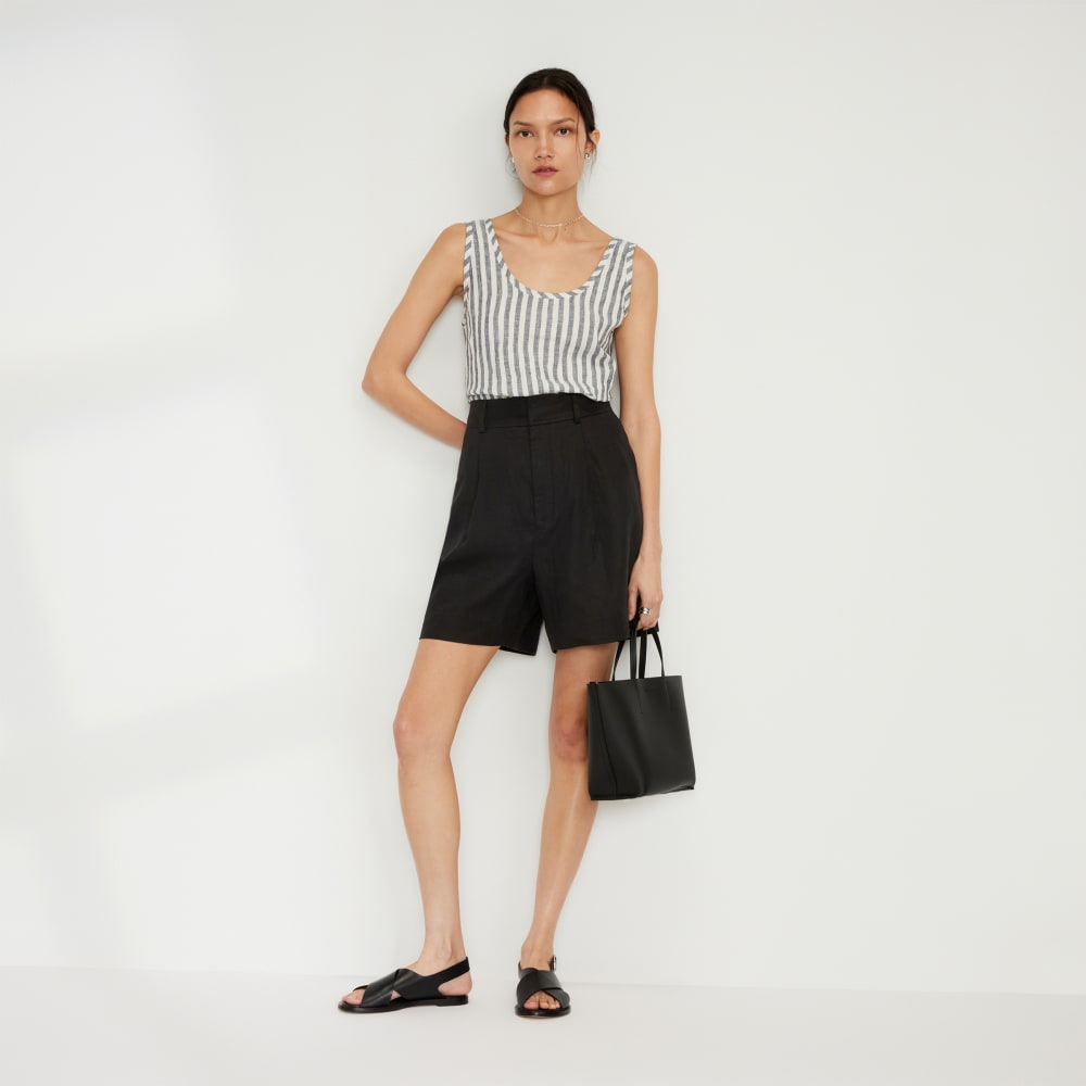 The Linen Way-High庐 Drape Short | Black