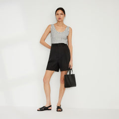 The Linen Way-High庐 Drape Short | Black