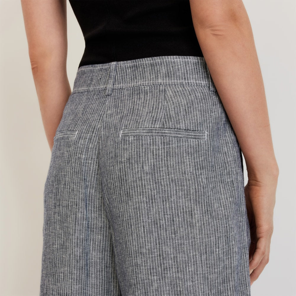 The Linen Way-High庐 Drape Pant | Canvas Tan / Navy