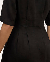 The Frolic Dress in Linen | Black
