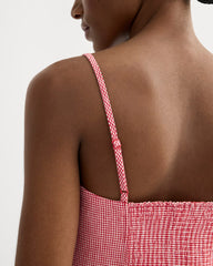 The Seamed Top in Stretch Linen | Classic Red Gingham