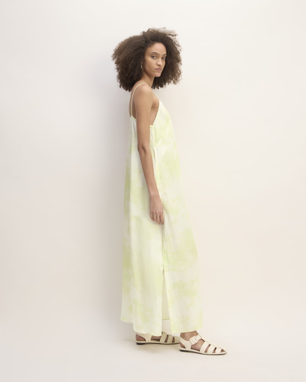 The ESENSMOD x Marques' Almeida Satin Tie-Dye Dress | Seafoam Tie-Dye