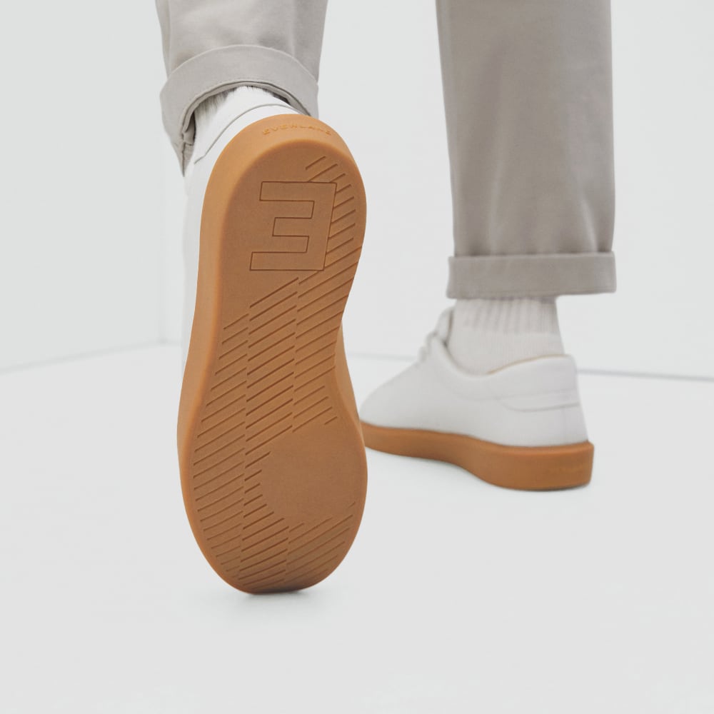 The ReLeather庐 Tennis Shoe | White / Gum Sole