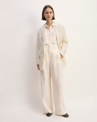 The Linen Double Breasted Blazer | Bone