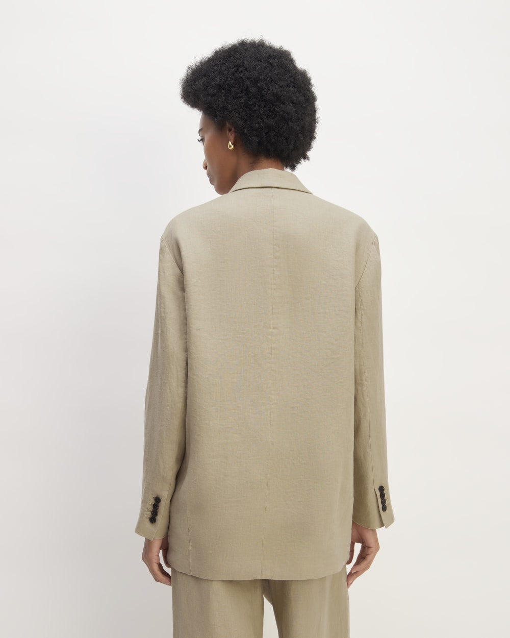 The Linen Double Breasted Blazer | Trench Coat Khaki