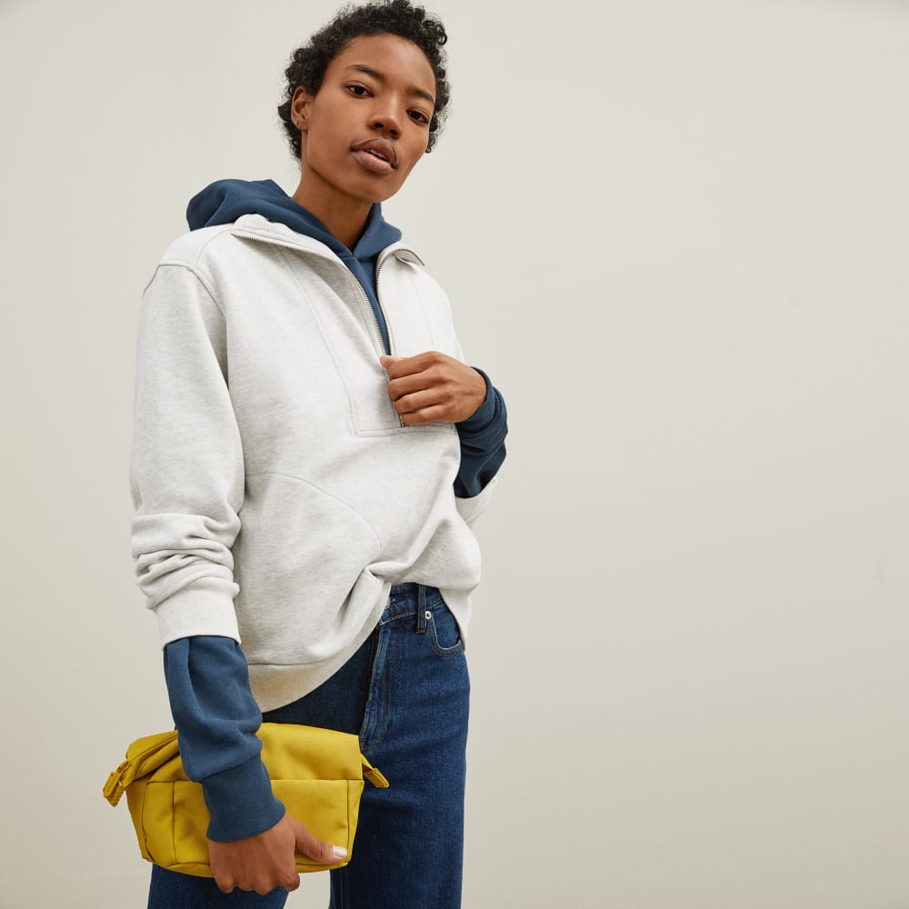 The Track Half-Zip | Light Heather Grey