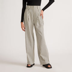 The Draper Pleated Pant in Buttersmooth | Ombre Stripe | 30" Inseam