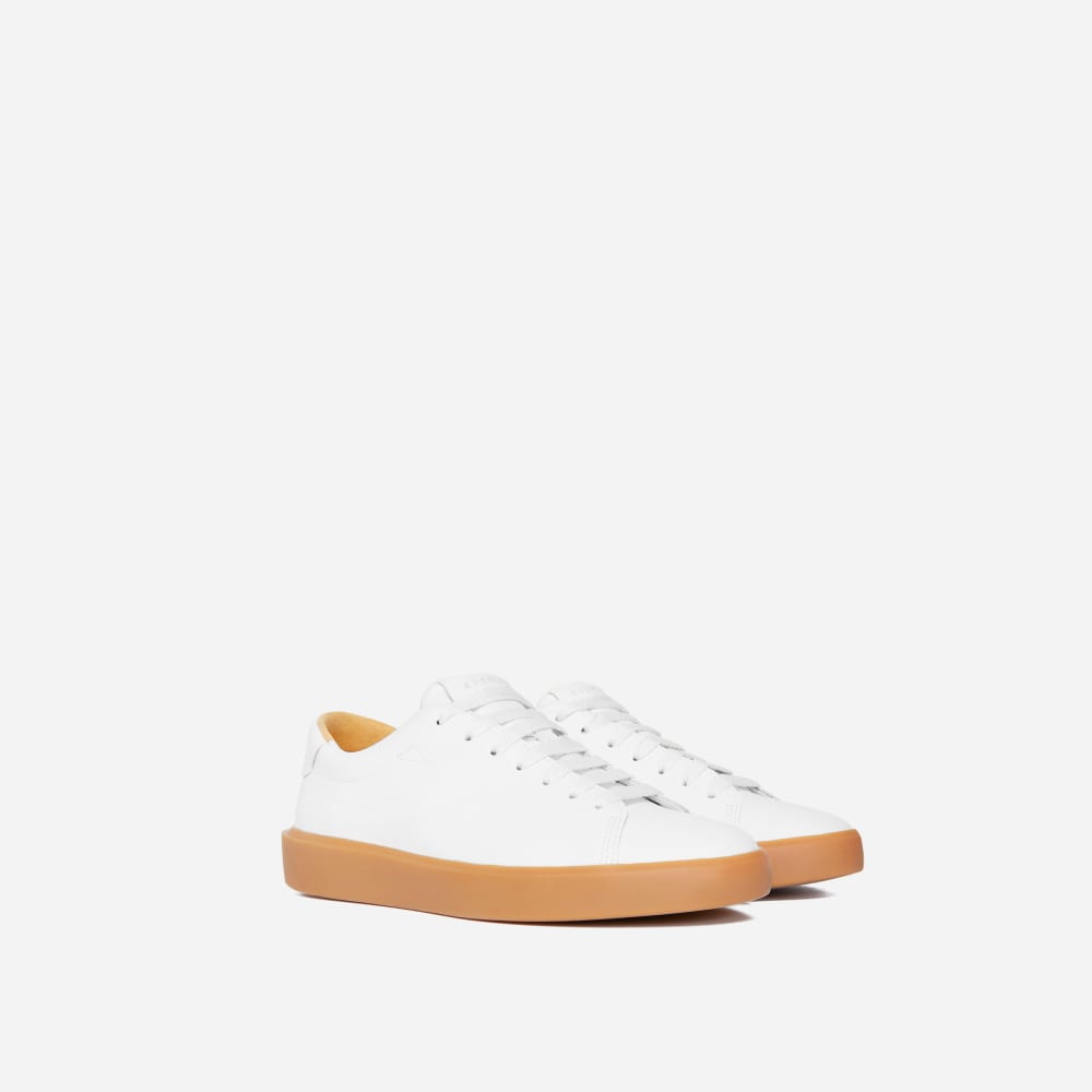 The ReLeather庐 Tennis Shoe | White / Gum Sole