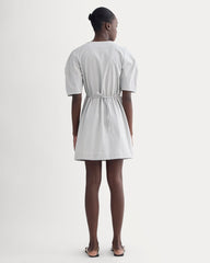 The Seersucker Mini Wrap Dress | Dutch Blue / Natural