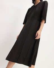 The City Stripe Ruched Dress | Black