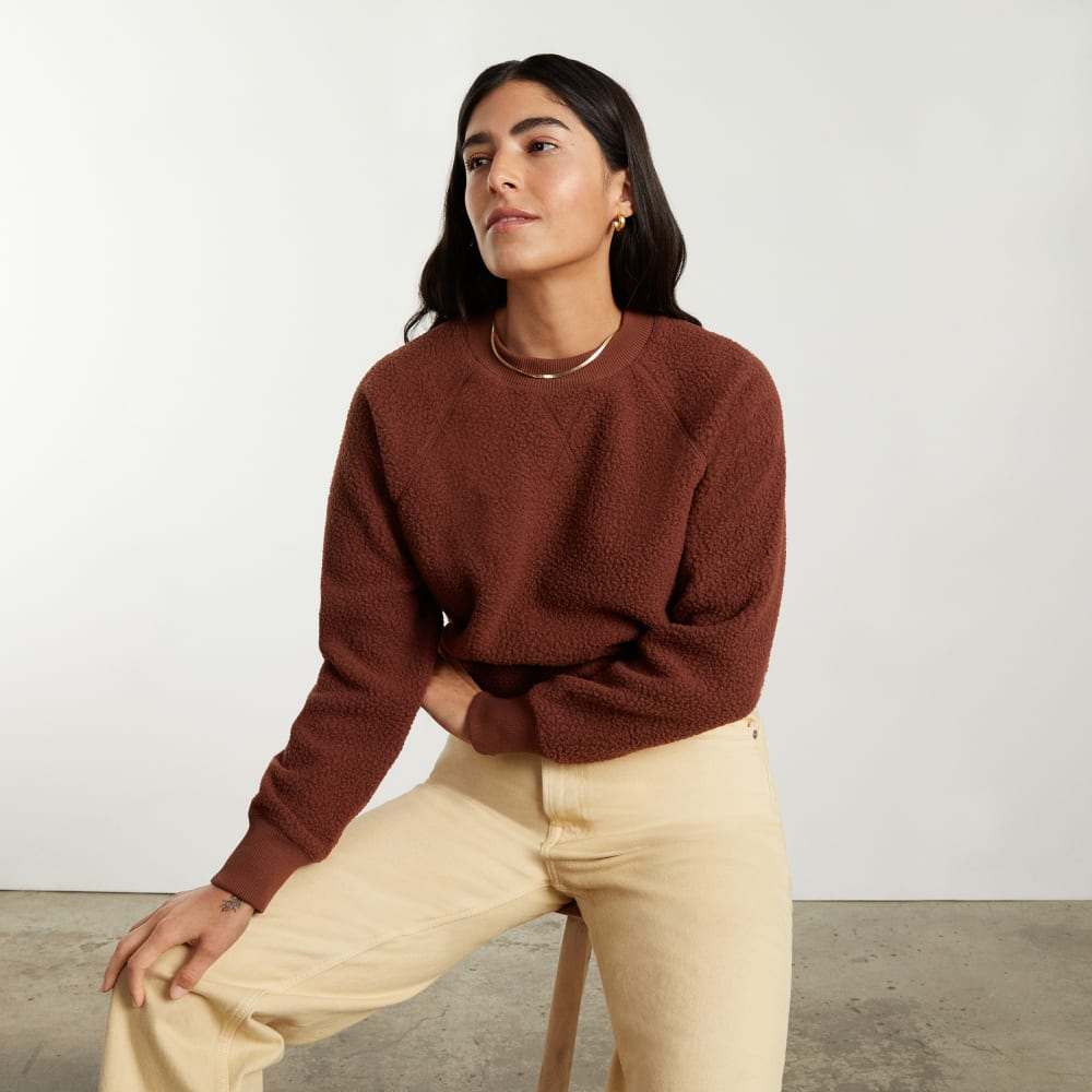 The ReNew Fleece Raglan Sweatshirt | Rosewood