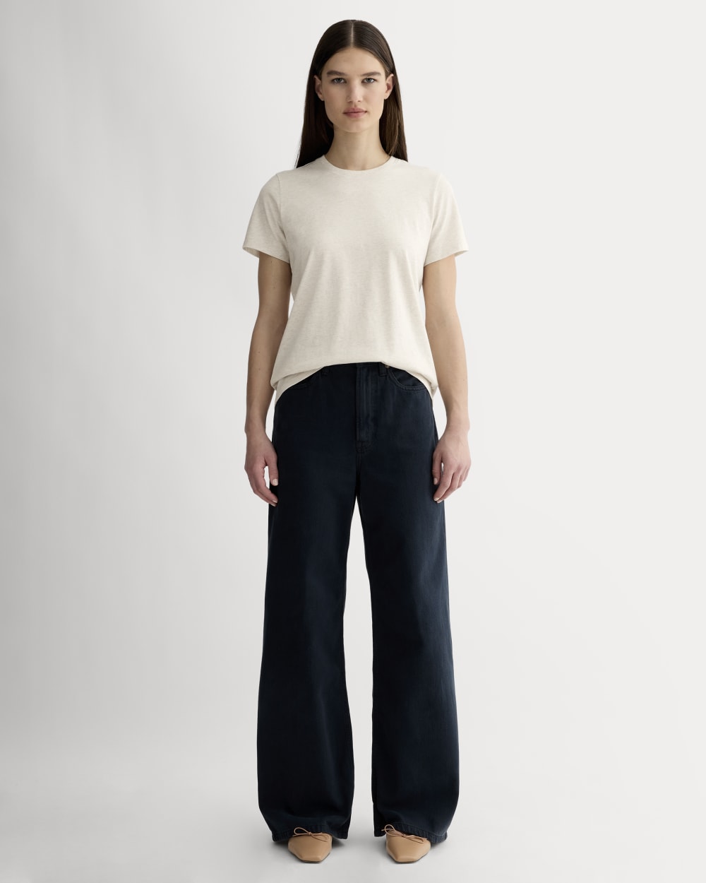 The Slim Crew in Essential Cotton | Heathered Oat