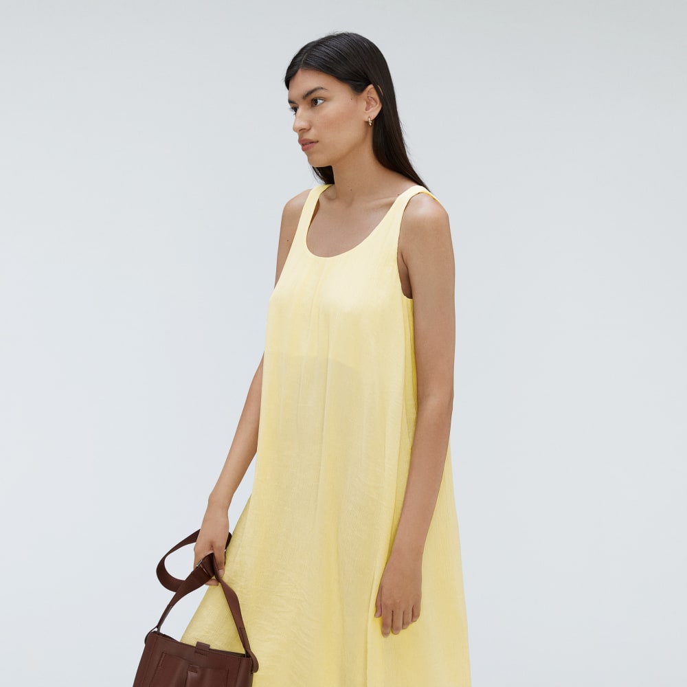 The Naia鈩?Ripple Tank Dress | Pastel Yellow