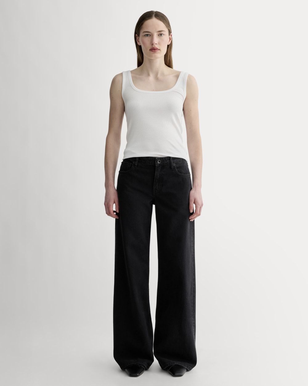 The Luxe Rib聽Square-Neck Tank | White