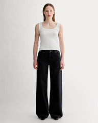The Luxe Rib聽Square-Neck Tank | White