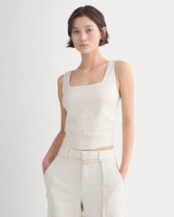 Square Tank in Stretch Linen | Birch