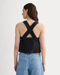 The Crossback Tank in Linen | Black