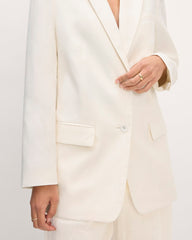 The Oversized Blazer in Linen | Bone