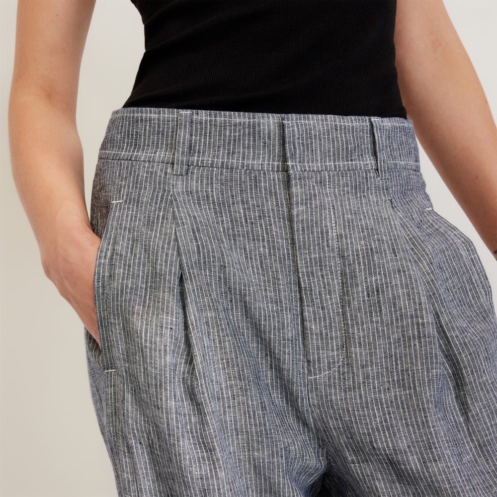 The Linen Way-High庐 Drape Pant | Canvas Tan / Navy